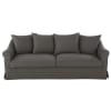 4-Sitzer-Schlafsofa mit Baumwollbezug, anthrazitgrau